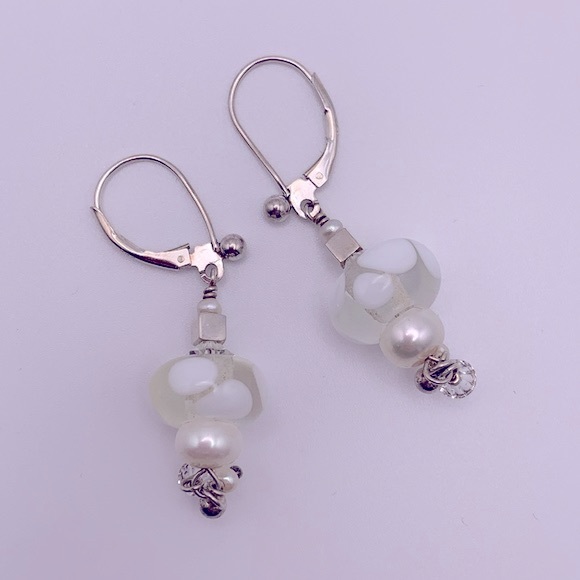 💝 Murano Glass Sterling Silver Earrings 925 - Picture 6 of 6